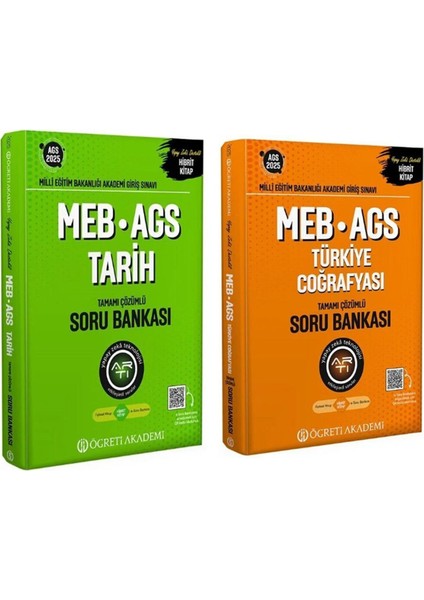 2025 MEB AGS Tarih ve Türkiye Coğrafyası Soru Bankası Seti 2 Kitap