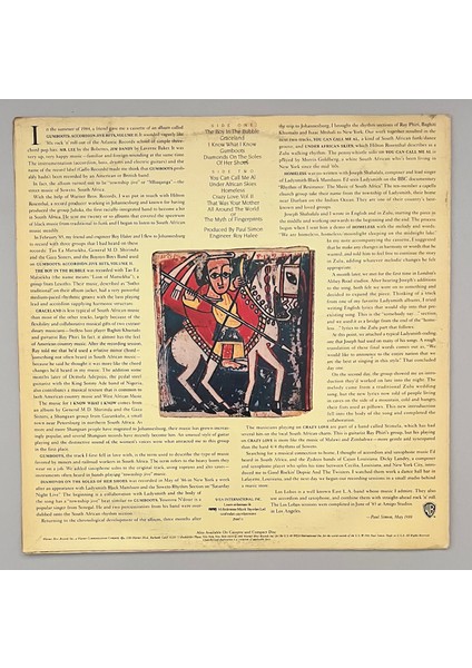 Paul Simon – Graceland LP Plak