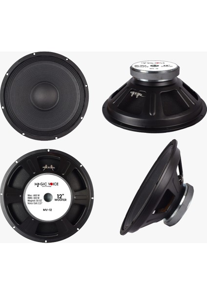 Mv-12 Max 600W / Rms 300 Watt 12 Woofer Yedek Hoparlör