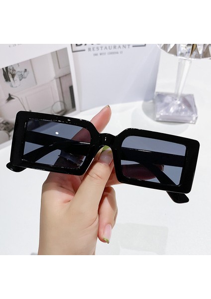Yeni Küçük Çerçeve Dikdörtgen Güneş Gözlüğü Kadın Moda Jöle Renk Güneş Gözlüğü Kadın Yaz Seyahat Gözlük UV400 Oculos De Sol (Yurt Dışından)