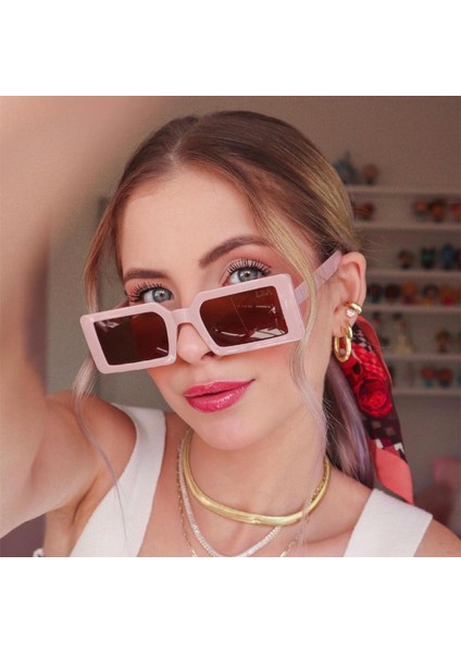 Yeni Küçük Çerçeve Dikdörtgen Güneş Gözlüğü Kadın Moda Jöle Renk Güneş Gözlüğü Kadın Yaz Seyahat Gözlük UV400 Oculos De Sol (Yurt Dışından) modelleri