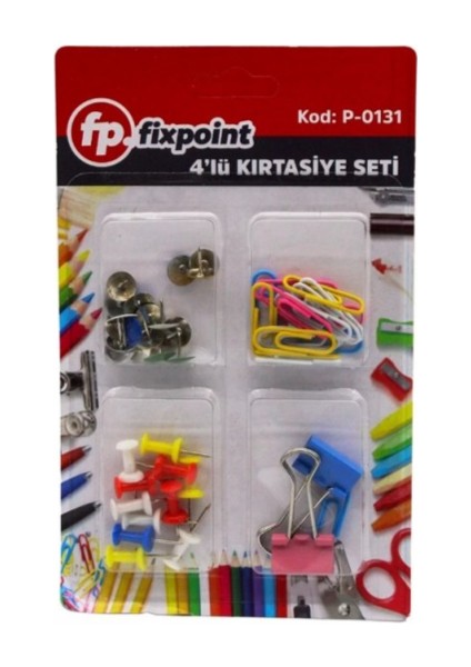 Ataş,raptiye,maşa Clips ve Harita Çivisi 4 Lü Set