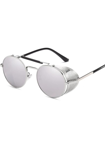 Modaya Uygun Retro Steampunk Güneş Gözlüğü Erkek Marka Tasarımcı Yuvarlak Buhar Punk Alaşım Güneş Gözlüğü Gözlük Kadınlar Için UV400 Gafas De Sol (Yurt Dışından)