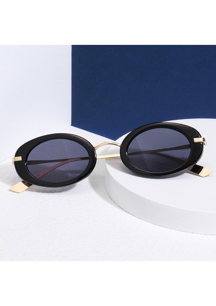 Retro Punk Erkekler Oval Güneş Kadınlar Moda Temizle Okyanus Lens Shades UV400 Erkekler Trend Güneş Gözlüğü (Yurt Dışından)
