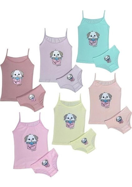 Kız Çocuk İp askılı Atlet Külot Takım (cepten çıkan köpek) fiyatları