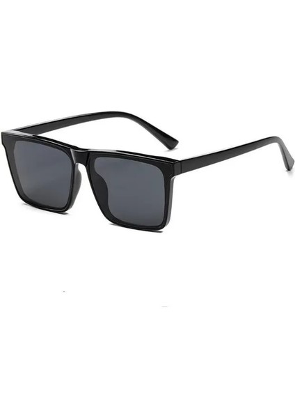 Retro Büyük Kare Çerçeve Güneş Gözlüğü Kadın Marka Tasarımcı Siyah Serin Erkekler Güneş Gözlüğü UV400 Shades Koruma Gözlük Gözlük (Yurt Dışından)