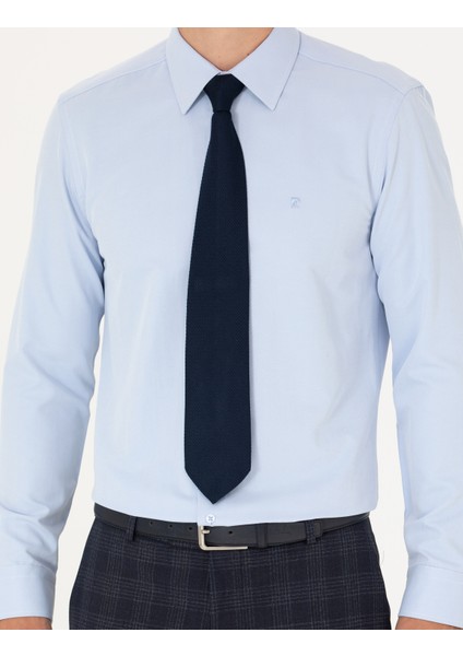 Erkek Açık Mavi Slim Fit Uzun Kollu Basic Gömlek 50277778-VR003