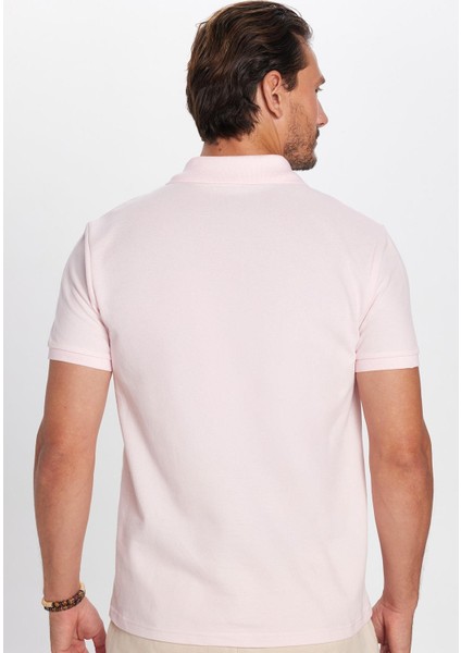 Erkek Slim Fit Dar Kesim Pamuk Pembe Polo Yaka Tişört indirimleri