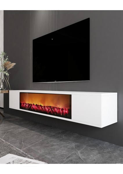 Parladd şömineli Tv Sehpası Beyaz fiyatları