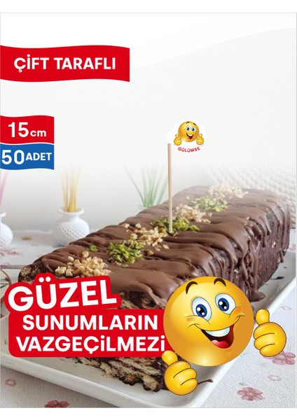 Oval Bayrak Içi Gülümse Yazısı Ile Emoji Baskılı Bayrak Kürdan