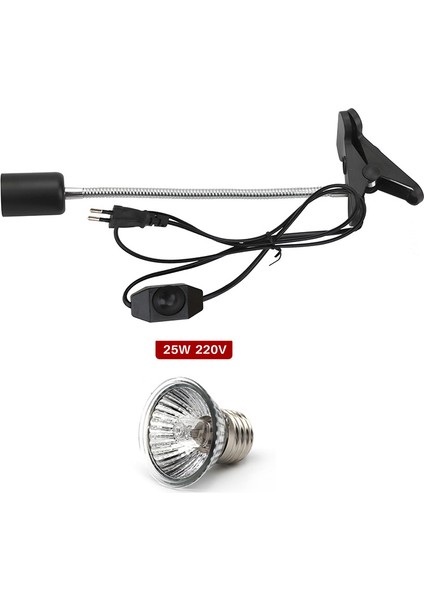 25W ve Ab Tutucu Stili 220V Sürüngen Isı Lambası Ampul Lambası Kaplumbağa Kaplumbağalar Için Isıtma Duy Termometre Higrometre Kaplumbağa Kaplumbağalar Basking (Yurt Dışından)