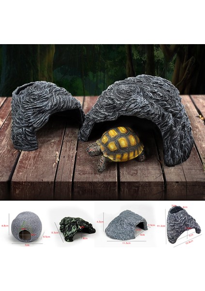 B Tarzı Kertenkele Yılan Kaplumbağa Sığınağı Dinlenme Mağarası Sürüngen Gizleme Mağara Ev Basking Gizle Habitat Akvaryum Peyzaj Teraryum Dekor (Yurt Dışından) modelleri