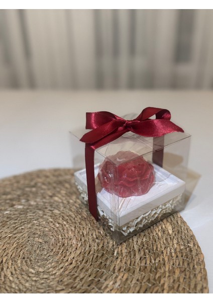 Şeffaf Kutuda Gül Mum, Sevgililer Günü Özel