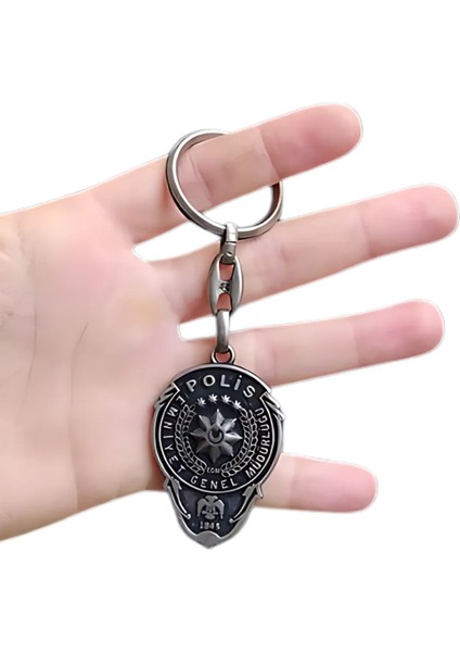 Polis Rozet Anahtarlık Çift Taraflı Döküm Metal