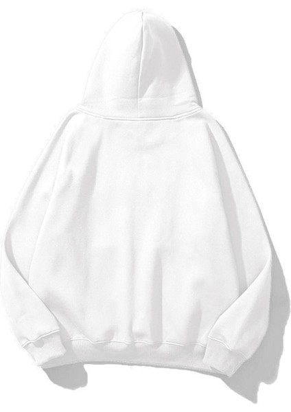 Kadın Beyaz Düz Oversize Kapüşonlu Sweatshirt Hodie fiyatları