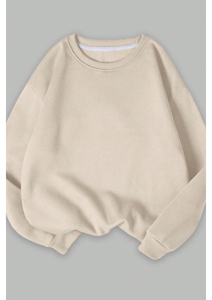 Kadın Siyah Bej Kahverengi 3 Iplik Düz Bisiklet Yaka 3lü Sweatshirt Set fırsatları