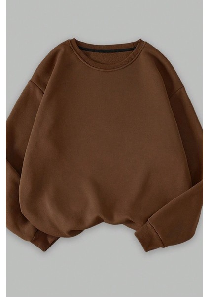 Kadın Siyah Bej Kahverengi 3 Iplik Düz Bisiklet Yaka 3lü Sweatshirt Set indirimleri