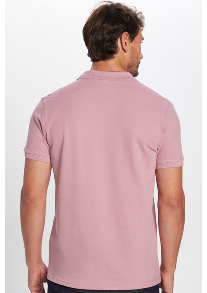Erkek Slim Fit Dar Kesim Pamuk Gül Kurusu Polo Yaka Tişört indirimleri