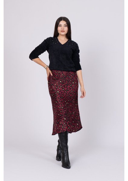Saten Kumaş 85CM Beli Lastikli Etek Ürün Kodu 6718 modelleri