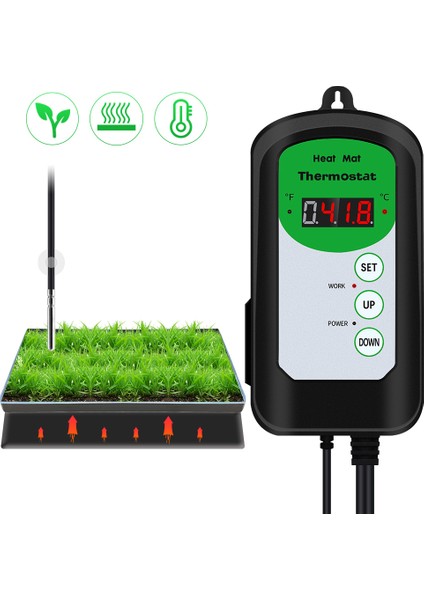 Ingiltere Fiş Stili Isı Mat Termostat Sıcaklık Kontrol Cihazı Topraksız Bitkiler Için 5 ℃-42 ℃ Tohum Çimlenme Sürüngenler Pet Malzemeleri Isı Mat (Yurt Dışından) fiyatları