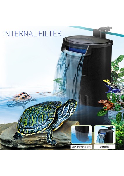 Abd Fiş Stili Akvaryum Filtresi 5W Düşük Su Seviyesi Sürüngen Filtre Şelale Plastik Temizleme Suyu Pompası Kaplumbağa Tankı Güçlü Su Filtresi Pompası (Yurt Dışından)