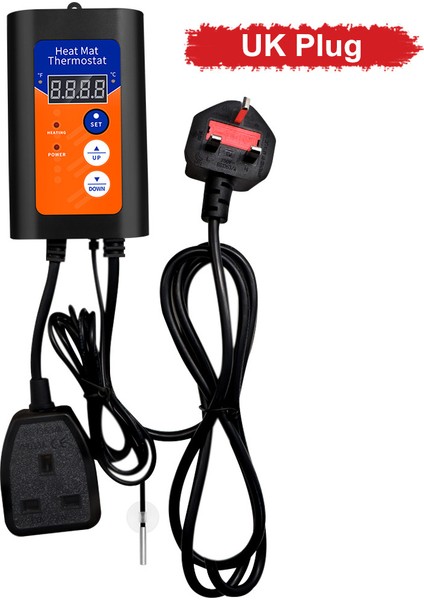Ingiltere Fiş Stili Hidroponik Bitkiler Çimlenme Sürüngenler Pet Malzemeleri Için Dijital Isı Mat Termostat Sıcaklık Controllev (Yurt Dışından)