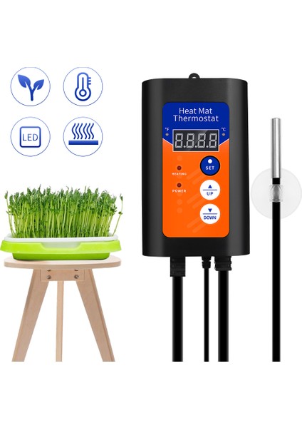 Ingiltere Fiş Stili Hidroponik Bitkiler Çimlenme Sürüngenler Pet Malzemeleri Için Dijital Isı Mat Termostat Sıcaklık Controllev (Yurt Dışından) fiyatları