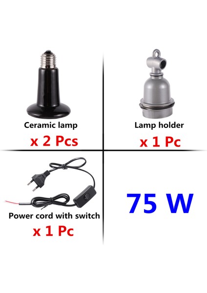 75W Tarzı Sürüngen Isı Lambaları Yılan Kaplumbağalar Kertenkele Isı Lambaları Pet Çiftlik Hayvanı Sürüngen Kümes Hayvanları Ilıman Kutu Seramik Isıtıcı Lamba 25W~200W (Yurt Dışından)