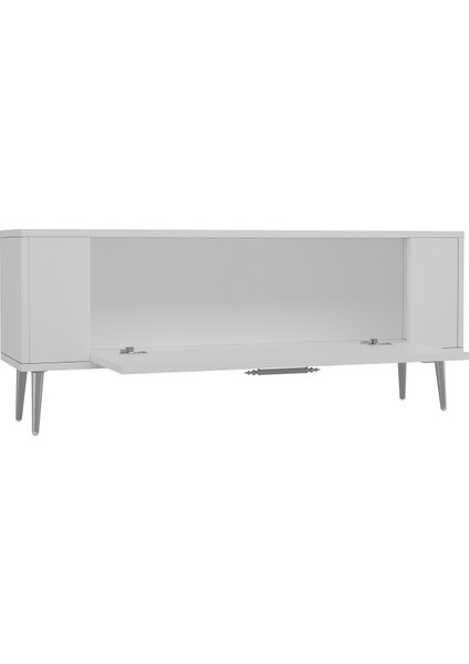 Retrolp2dd Tv Sehpası Beyaz-Gümüş fırsatları