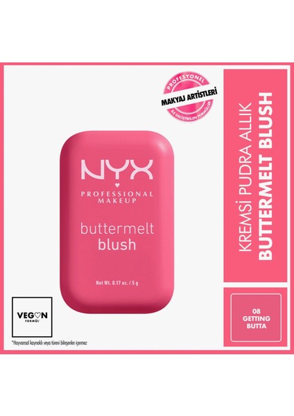 Buttermelt Blush Kremsi Pembe Pudra Allık - 08 Getting Butta