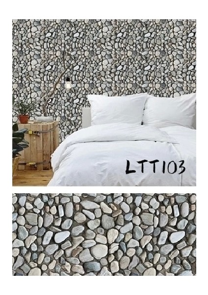 Çakıl Taşı Desenli Yapışkanlı Kaplama Kağıdı Büyük Boy 3 Metre