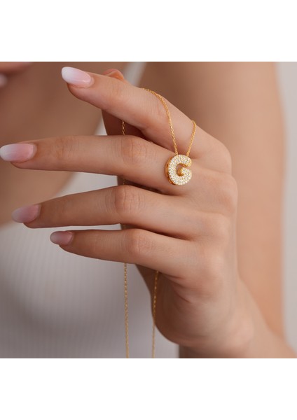 925 Ayar Radyum Kaplama Harfli Gümüş Kolye --G Harfi fırsatları