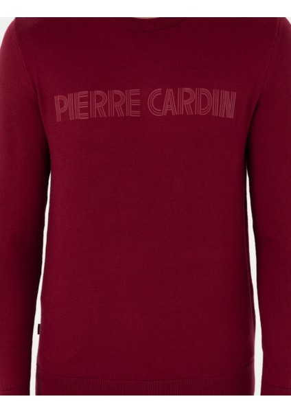 Erkek Kırmızı Slim Fit Bisiklet Yaka Yün Karışımlı Triko Kazak 50296419-VR223