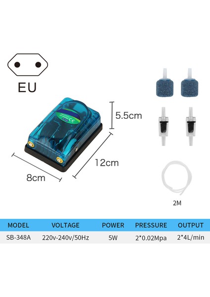 Abd 248A Stili Akvaryum Balığı Oksijen Hava Pompası Tekli Çift Çıkışlı Kaymaz Ayaklı Şeffaf Sessiz SB-348A SB-248A Clh@8 (Yurt Dışından) indirimleri