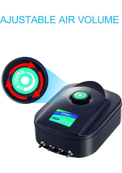 SB-748 Plus Parça Stili Sobo Sb Dört Stoma Havalandırma Pompası Ayarlanabilir Balık Tankı Oksijenasyon Pompası (Yurt Dışından) modelleri