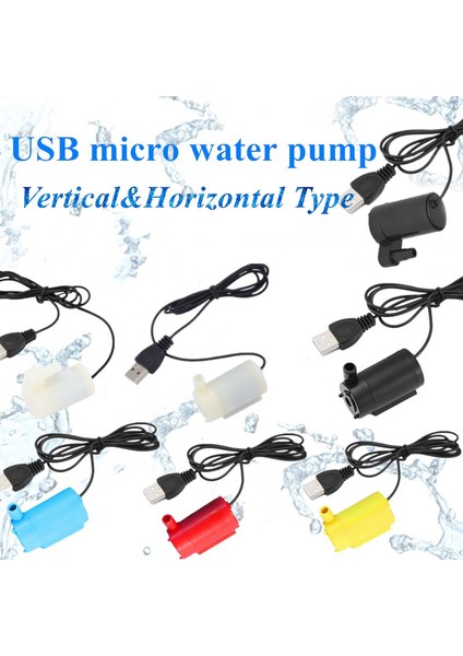 Dikey-Beyaz Stil 5V Sessiz USB Dalgıç Mikro Mini Elektrikli Pompa Bir Metre Hattı Dc Dikey Yatay Alçak Gerilim 120LH Akvaryum Balıkları Tankı (Yurt Dışından) modelleri