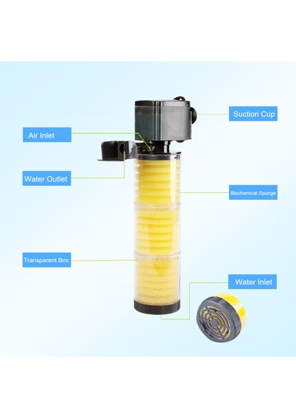 WP-3300A 20W Stili Ab Fişi Akvaryum Biyolojik Akvaryum Için Balık Tankı Hava Pompası Için Süngerli Sobo Iç Filtre Pompası Dalgıç Hava Kompresörü (Yurt Dışından) indirimleri