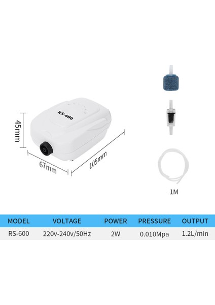 RS-600XP1 Stili Au Fişi Seven Master 2W 4W 8W Aır Aır Aır Aır Aır Aır Akvaryum Hava Pompası Balık Tankı Artan Oksijen Pompası (Yurt Dışından)