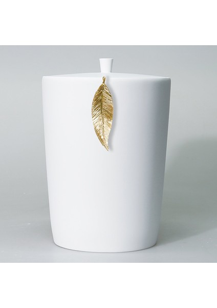 Leaf Çöp Kovası Beyaz Altın