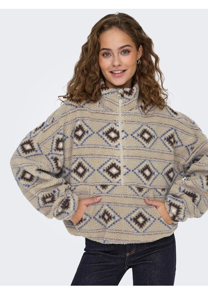 Kadın Yarım Fermuarlı Teddy Sweatshirt - 15340691 fiyatları