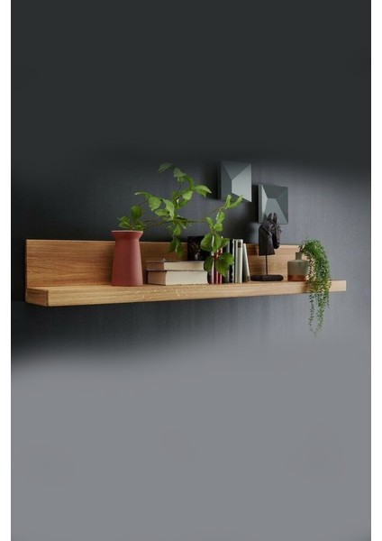 Dekoratif Ahşap Duvar Rafı - 50 cm - 1 Adet