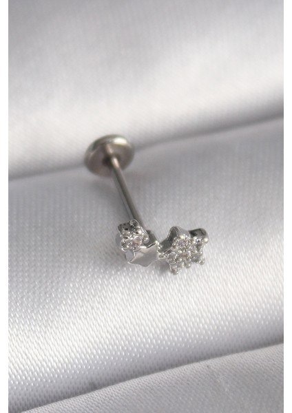 316L Çelik Gümüş Renk Zirkon Taşlı Yıldız Model Tragus Piercing - TJ-PR1353 modelleri