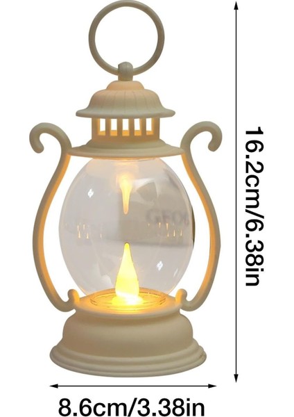 Dekoratif Mum Alev Efektli LED Fener Askı Aparatlı Pilli Mum LED Lamba 16 cm