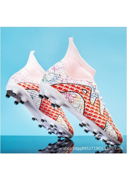 Xinghe Shop Öğrenci Yüksek Top Futbol Ayakkabısı Antrenman (Yurt Dışından)