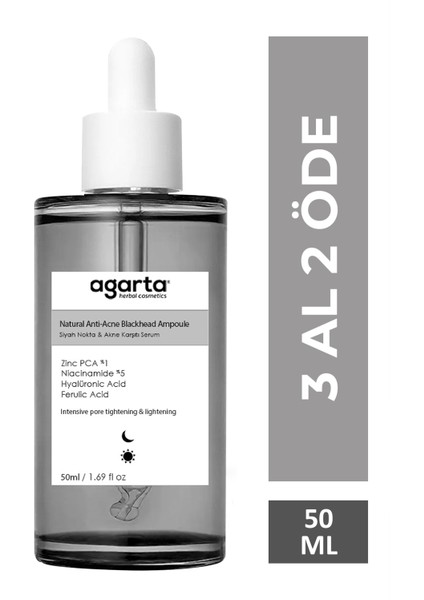 Natural Anti-Acne Blachead Ampoule Siyah Nokta & Akne Karşıtı Serum 50 Ml