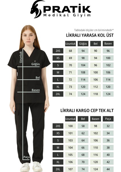 Turkuaz Likralı Scrubs Kargo Cep Doktor Hemşire Forması Yarasa Kol Takım indirimleri