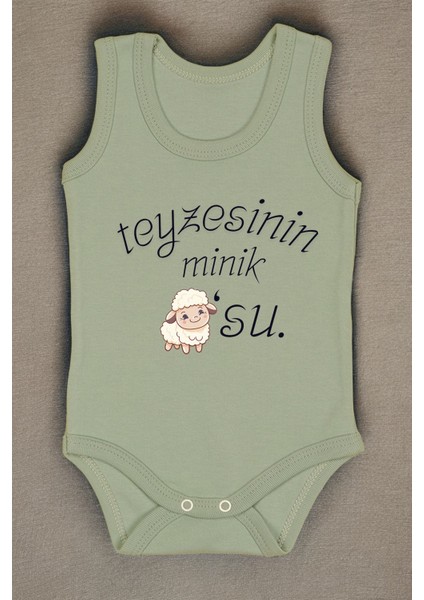 %100 Pamuk Teyzesinin Minik Kuzusu Baskılı Zıbın & Body
