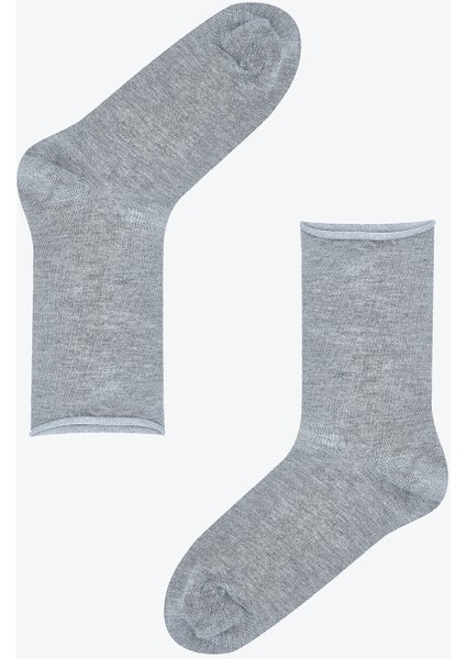 Gri Simple Bambu Soket Çorap