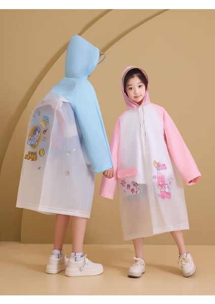 Kendi Desenini Yarat! Çanta Bölmeli Su Geçirmez Çocuk Yağmurluk