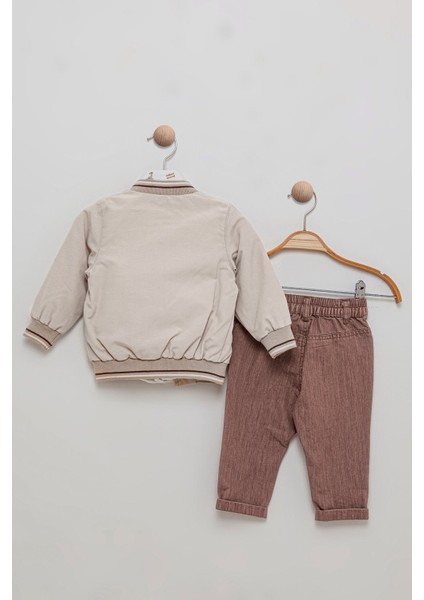 Kolej Ceketli Nakış Detaylı Desenli Gömlek Pantolon Kombin 3'lü Erkek Bebek Takım fiyatları